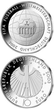 FIFA WK Voetbal Duitsland 2006 10 euro Duitsland 2006 Proof